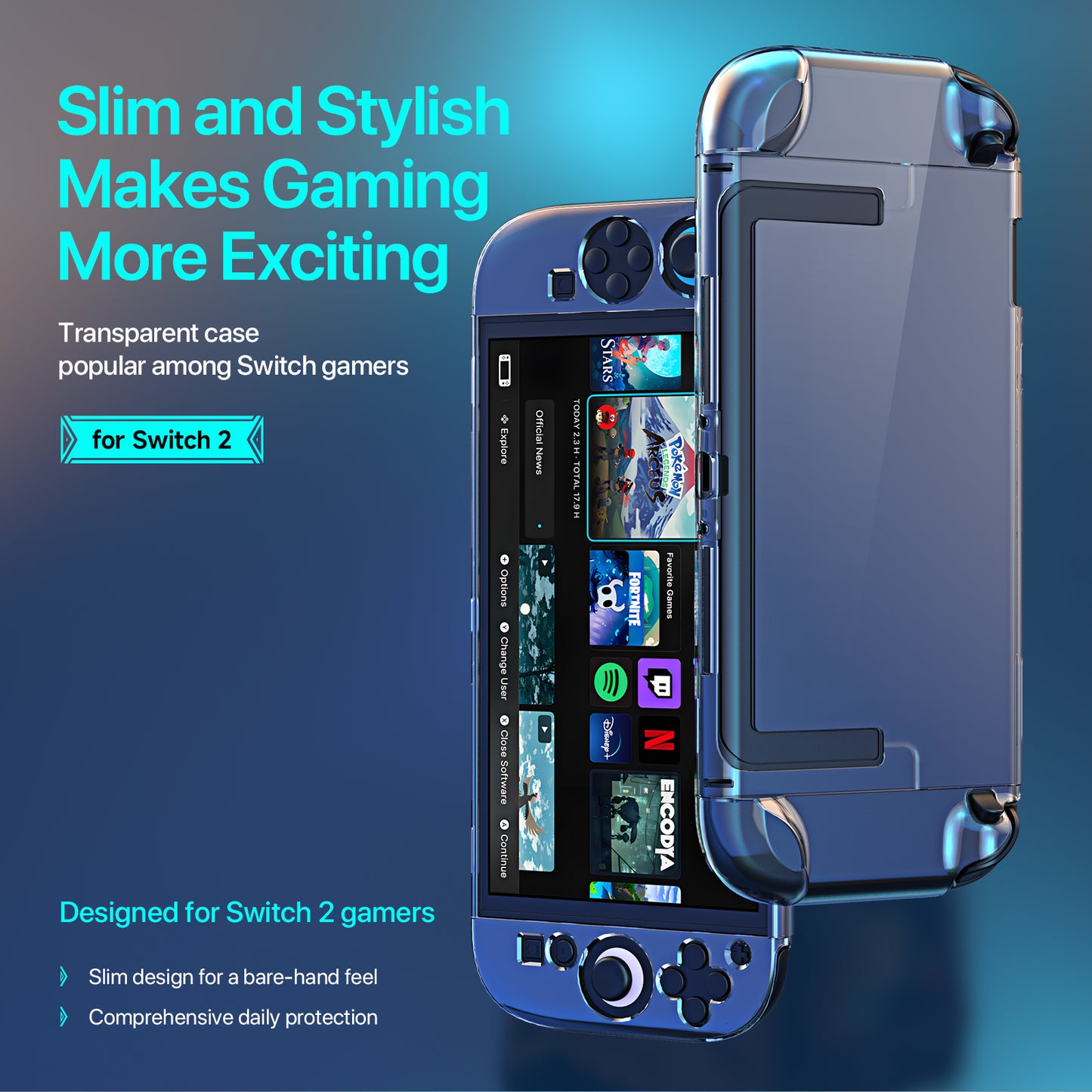 Nintendo Switch 2? Clear Case DUX DUCIS Slim PC Game Console Protective Cover - Clear