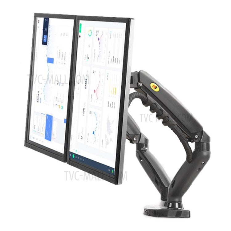 NB F160 Gas Spring Desktop 17"-27" Dual Monitor Holder Full Motion Dual Arm Monitor Support Monitor Mount Bracket