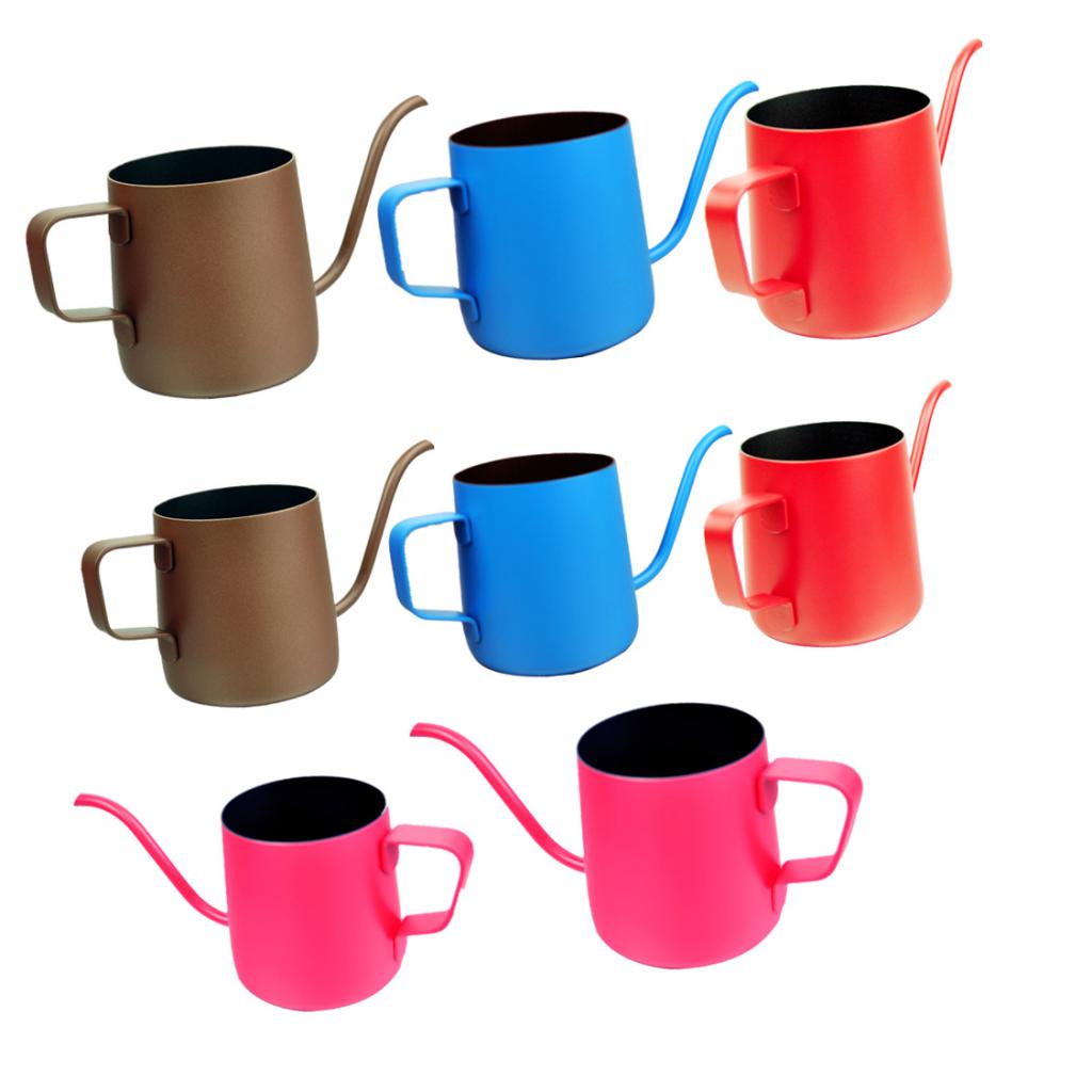 8 Pieces Stainless Steel Pour Over Drip Kettle Narrow Spout Coffee Pot Set