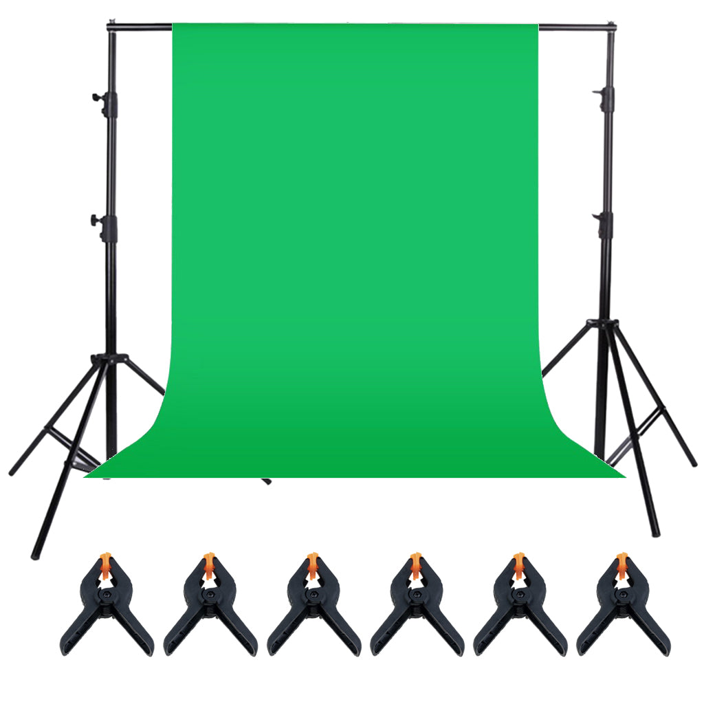 Photo Studio Green Backdrop Background Photography Stand Muslin Kit Sets