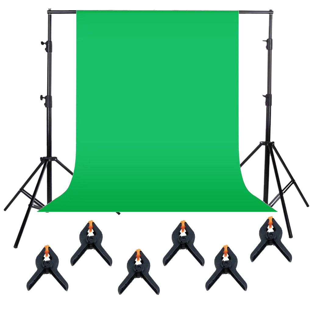 Photo Studio Green Backdrop Background Photography Stand Muslin Kit Sets