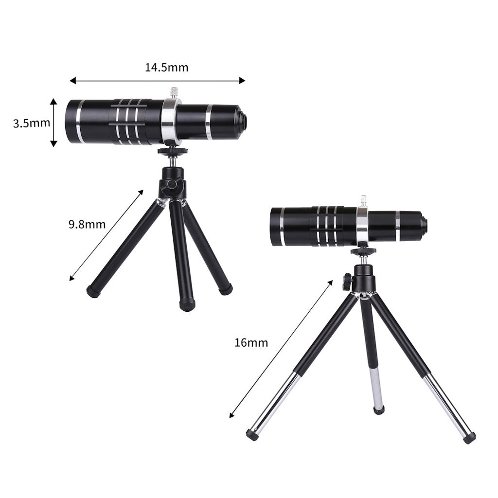 18x Zoom Telephoto Lens& Tripod& Wide-angle 10X Macro&Fisheye Lens for Phone