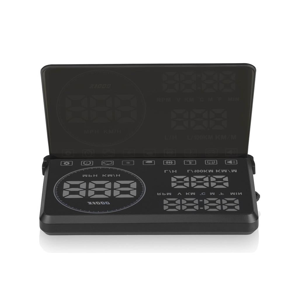 M9 OBD2 Multi-color Car HUD Head Up Display Speed Fuel Tank Water Temp Warning Speedometer