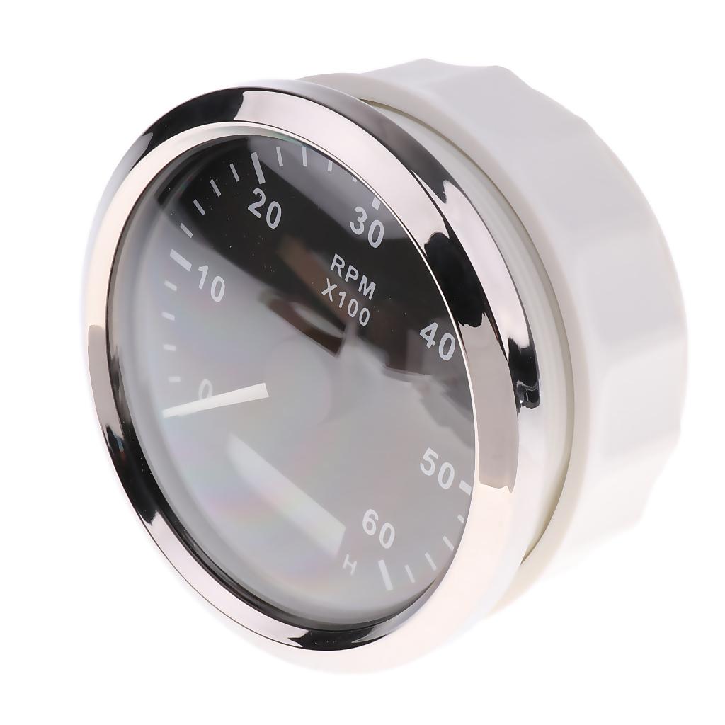 High Quality Tachometer Gauge LED Hourmeter Waterproof RPM 6000 85mm Speed