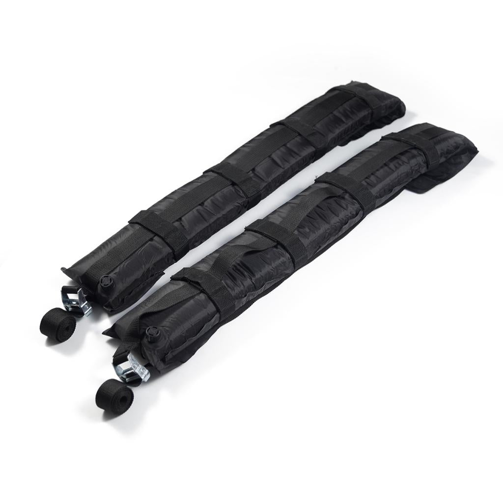 2 Pieces Black Soft Roof Racks Luggage Paddleboard, Longboard, Surfboad Carrier Bars Self Inflatable