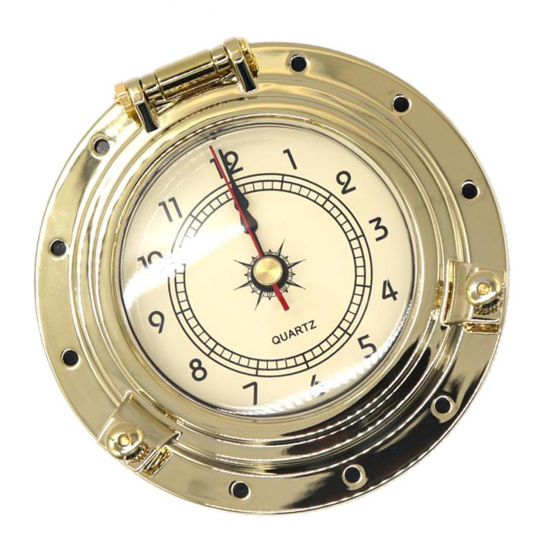 QUARTZ CLOCK Insert Arabic Numeral Polished Brass Surface Yacht Dedicated