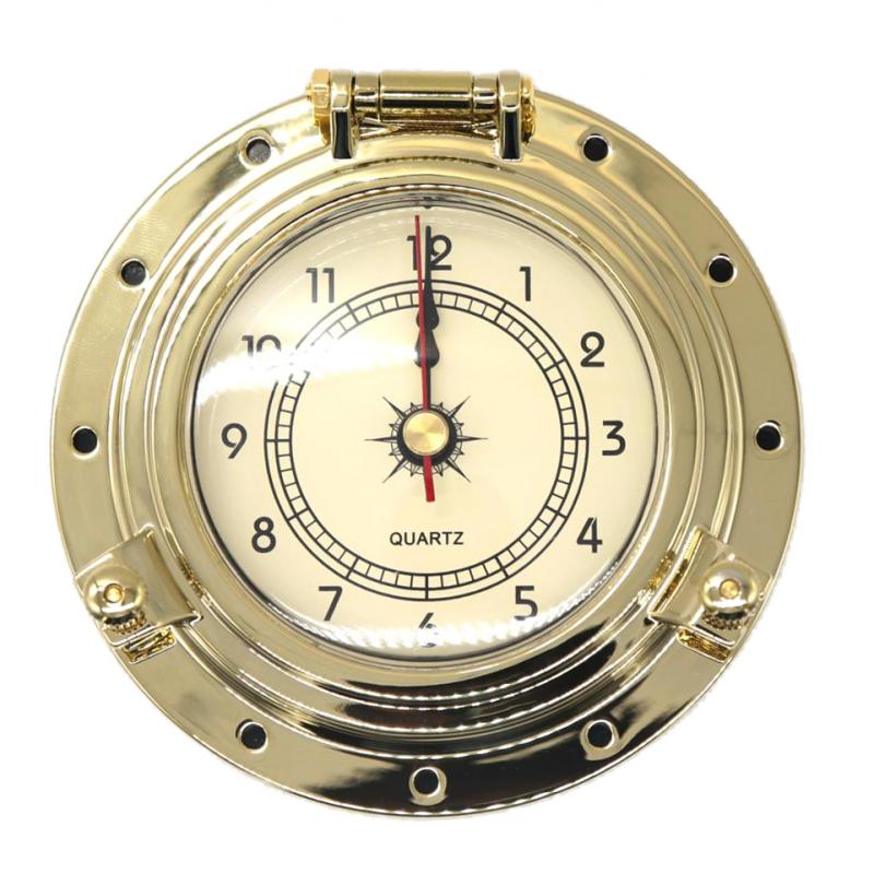 QUARTZ CLOCK Insert Arabic Numeral Polished Brass Surface Yacht Dedicated