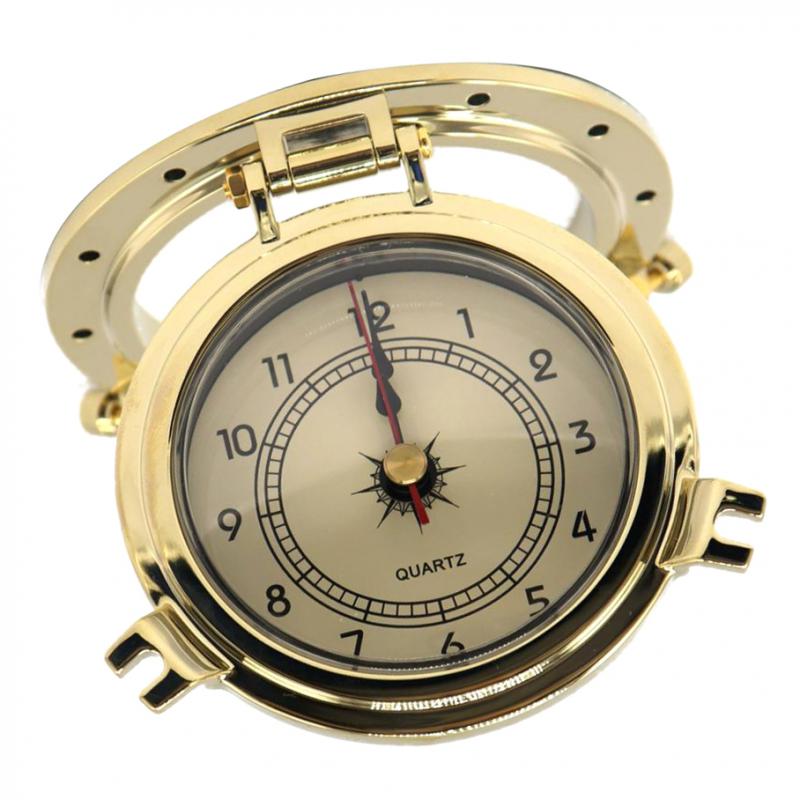 QUARTZ CLOCK Insert Arabic Numeral Polished Brass Surface Yacht Dedicated