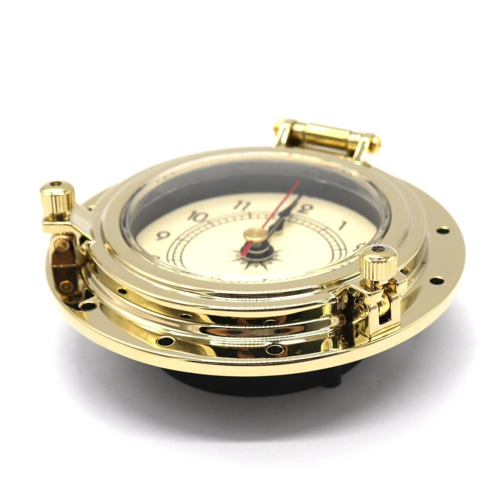 QUARTZ CLOCK Insert Arabic Numeral Polished Brass Surface Yacht Dedicated