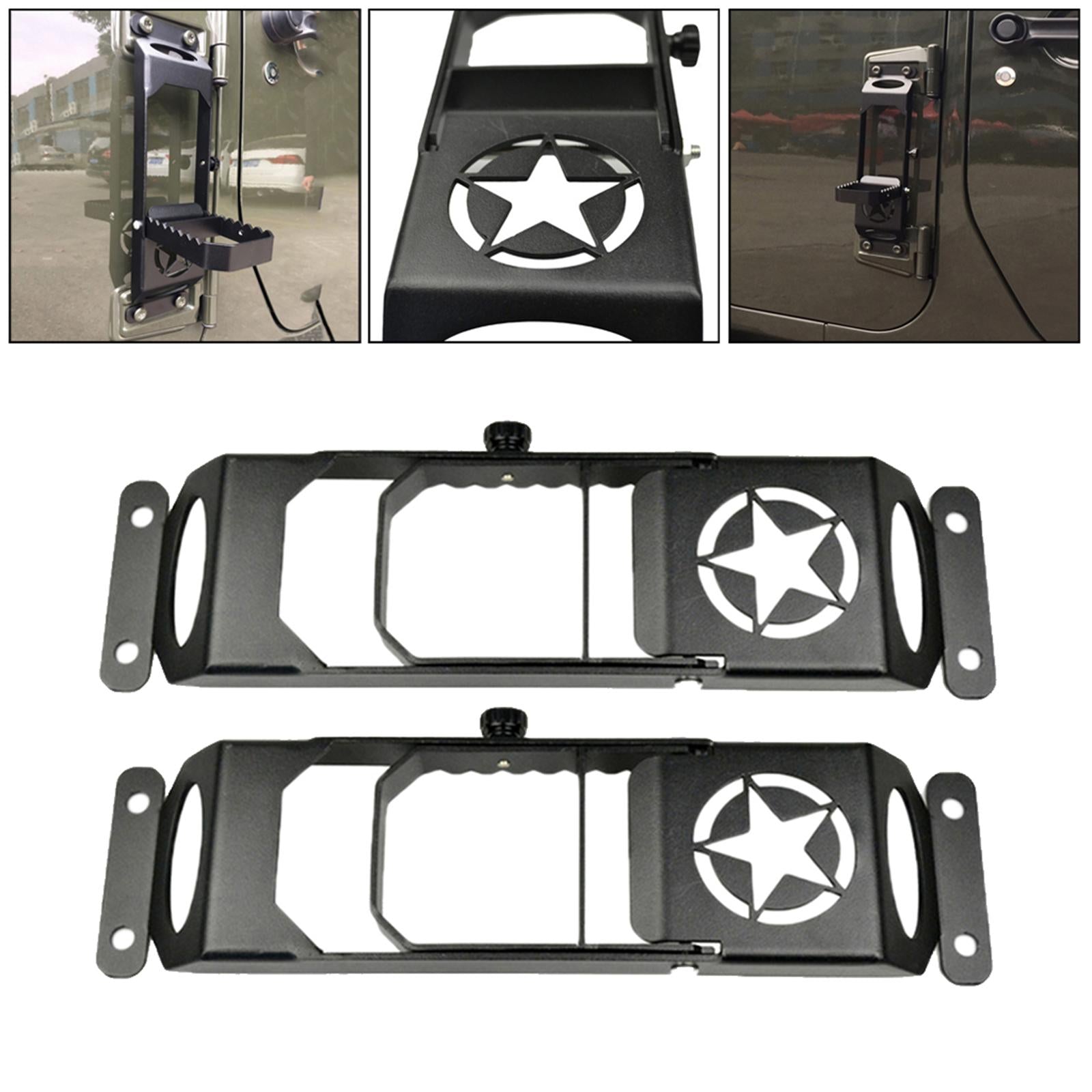 2Pcs Folding Door Hinge Steps Metal Foot Pedal Peg For Jeep Wrangler JK