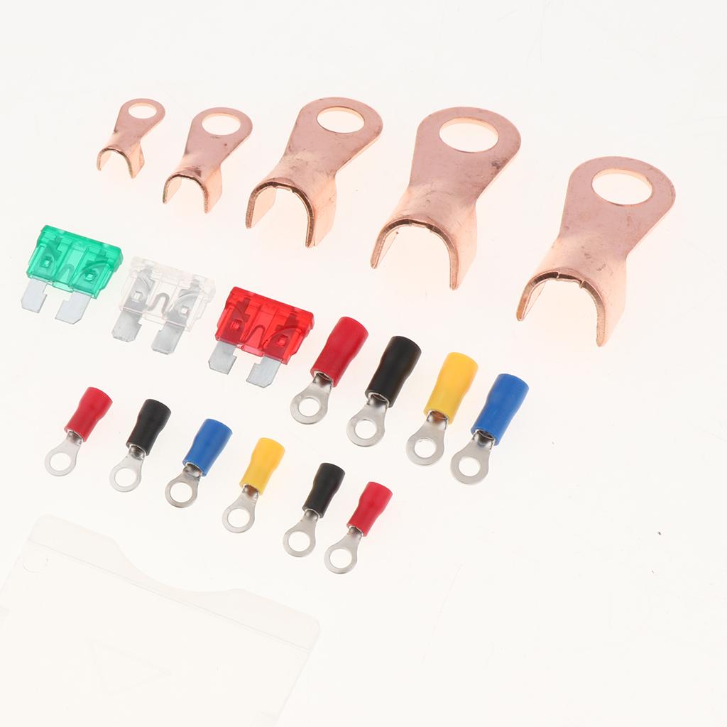 290 Pieces Marine Automotive Terminals Open Copper Crimp Joint & Blade Fuse