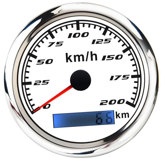 200KM/h 85mm Digital GPS Speedometer Waterproof Gauge Antenna for Boat White