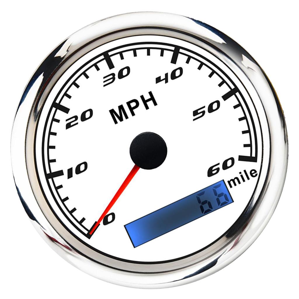 85mm Digital GPS Speedometer Gauge for Boat Yacht Marine Car White