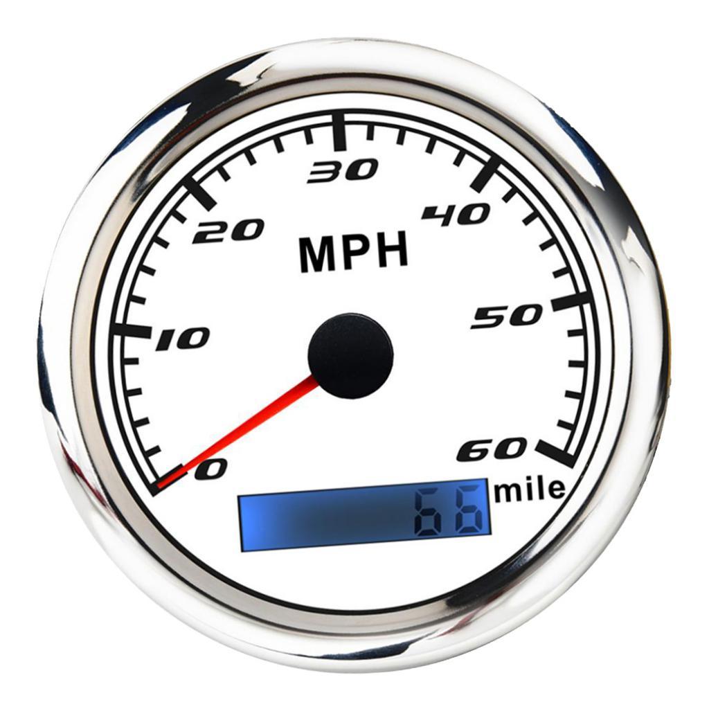 85mm Digital GPS Speedometer Gauge for Boat Yacht Marine Car White