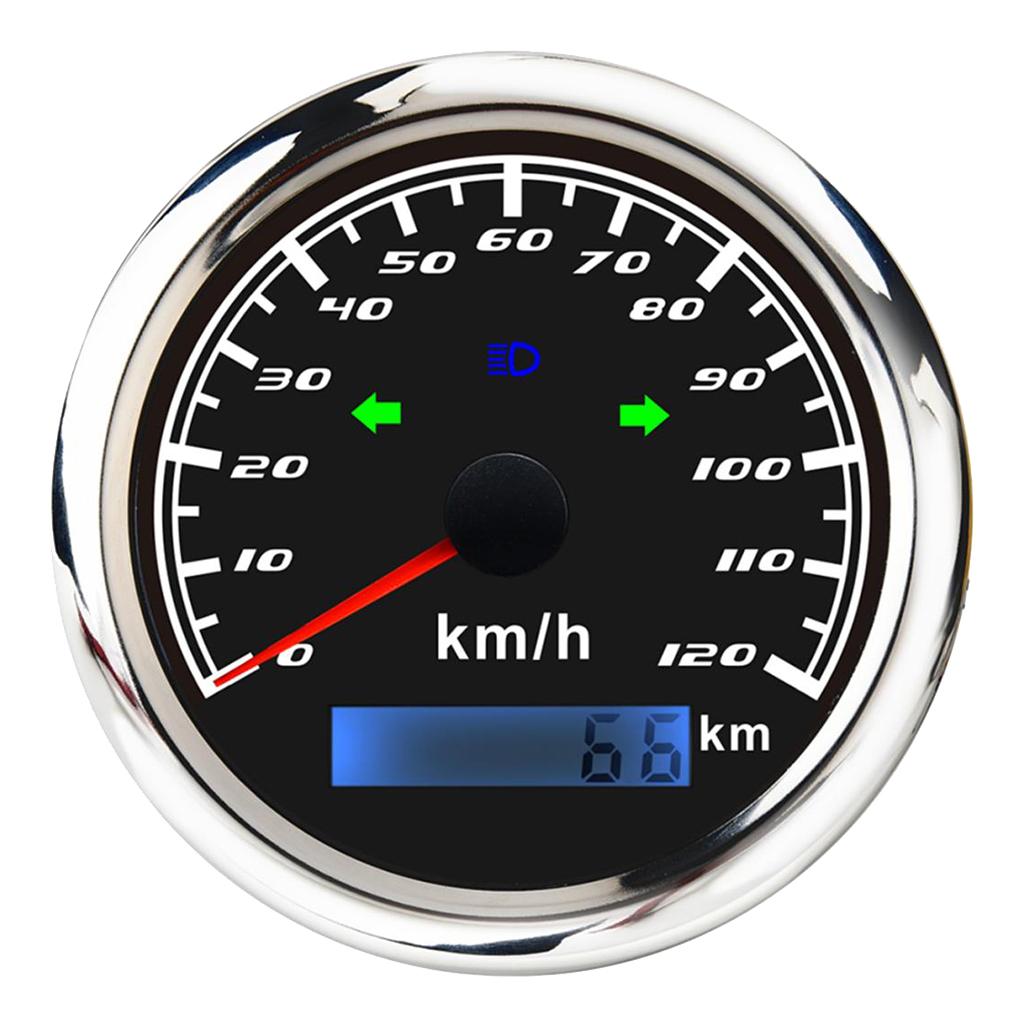 Marine Digital GPS Speedometer 120km/h Speed Meter w/Steering Lamp