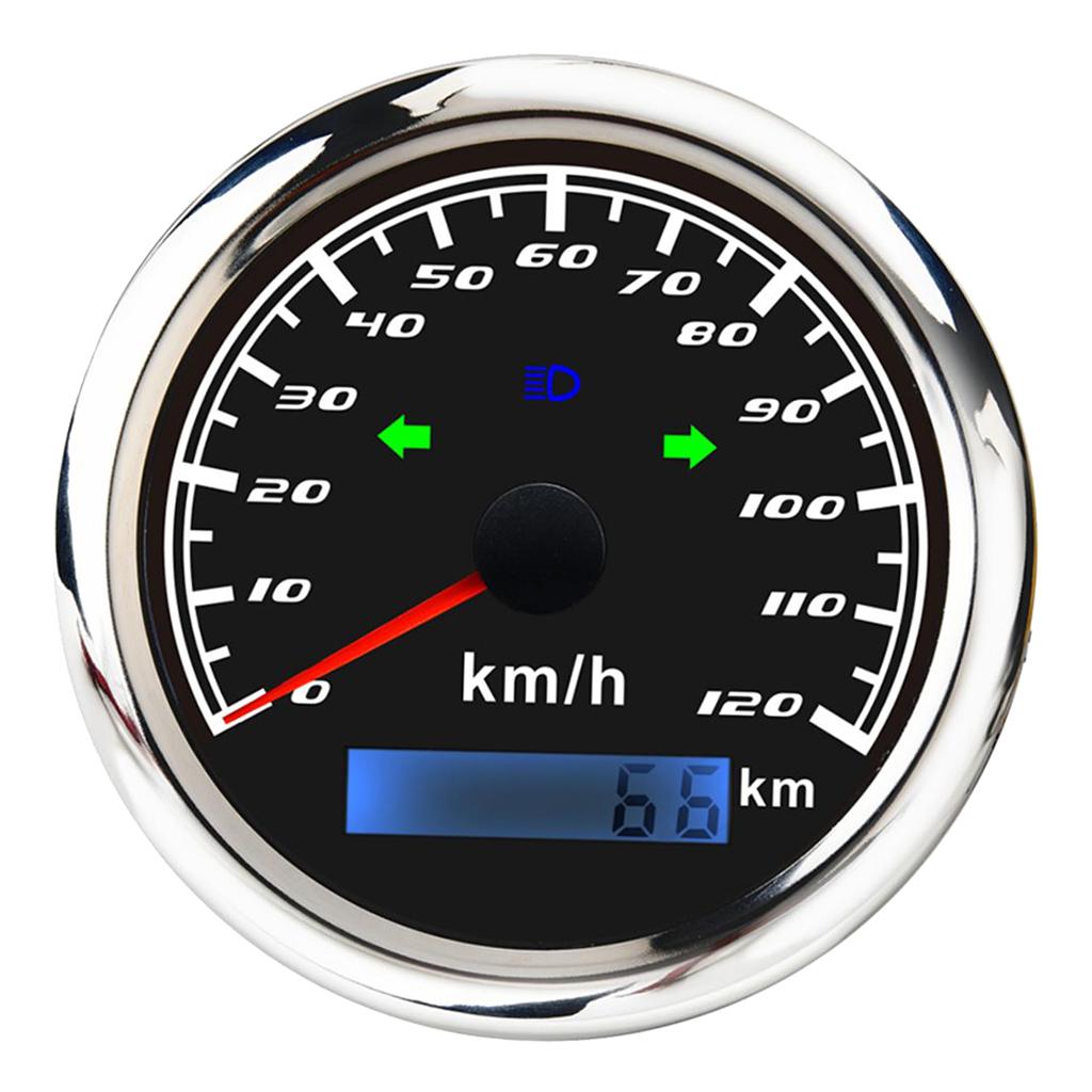 Marine Digital GPS Speedometer 120km/h Speed Meter w/Steering Lamp