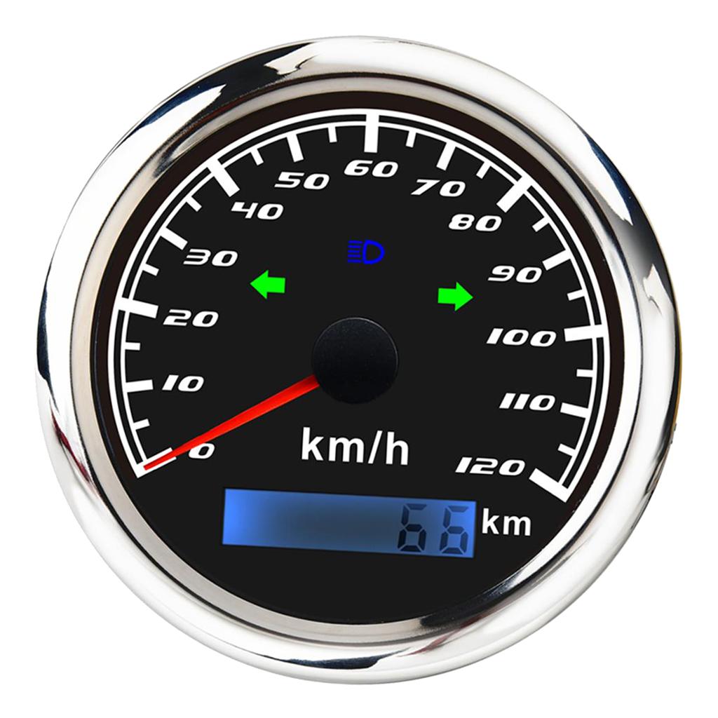 Marine Digital GPS Speedometer 120km/h Speed Meter w/Steering Lamp