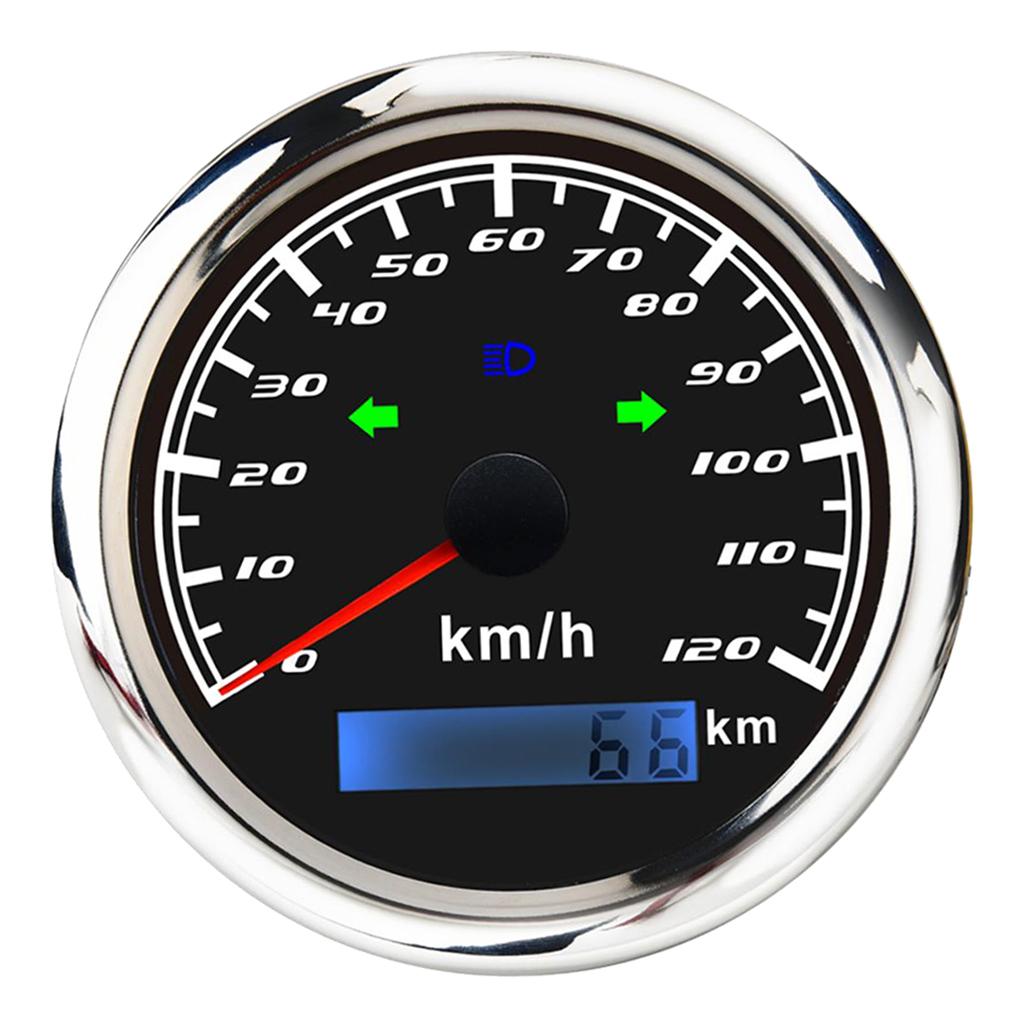 Marine Digital GPS Speedometer 120km/h Speed Meter w/Steering Lamp