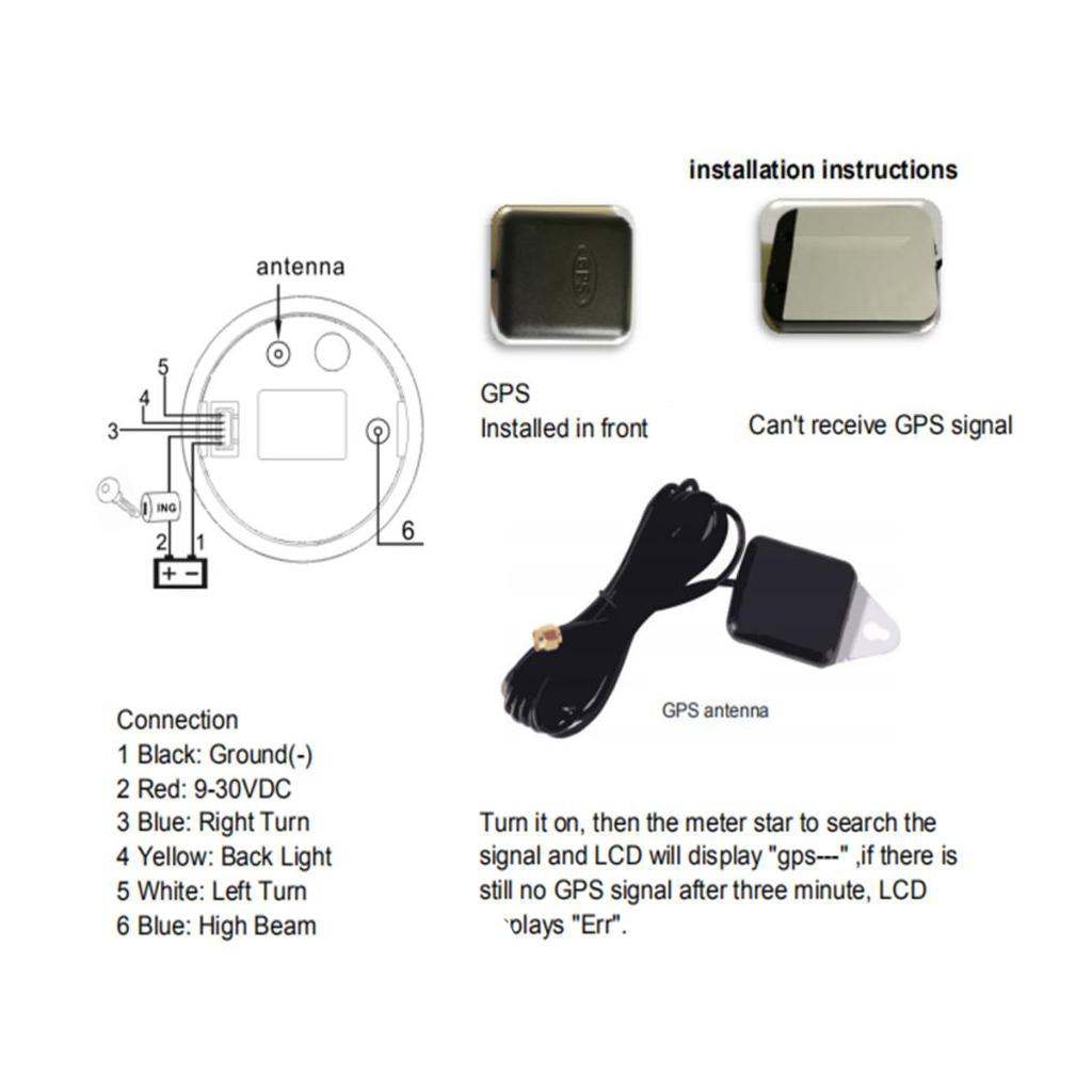 km/h 200 85mm Marine Boat Tachometer Gauge Tacho Meter LCD Hourmeter Black