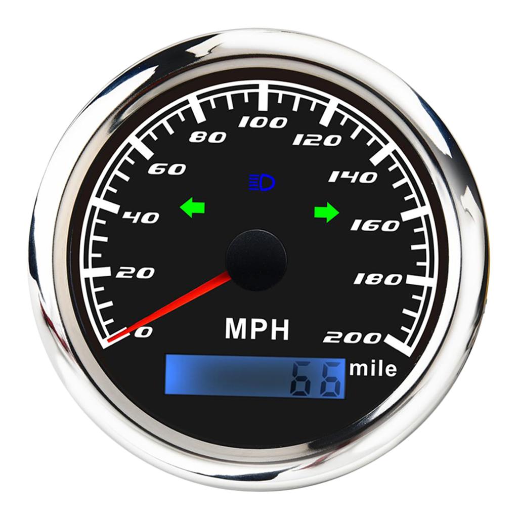 Marine Digital GPS Speedometer 200MPH Speed Meter w/Steering Lamp