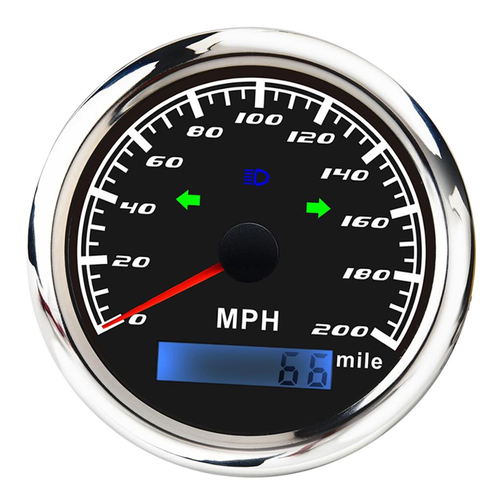 Marine Digital GPS Speedometer 200MPH Speed Meter w/Steering Lamp