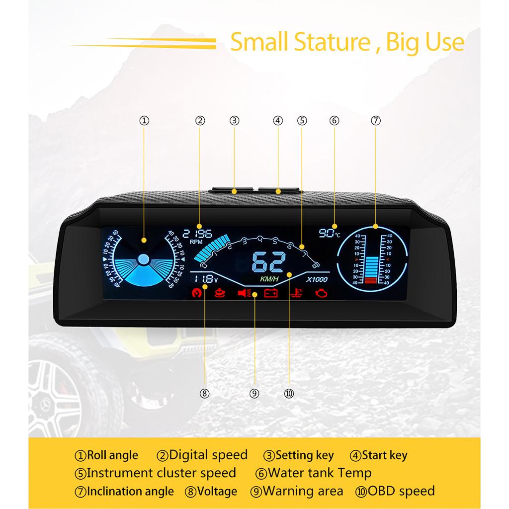 x90 Smart OBD Inclinometer Altimeter Compass 4x4 Digital