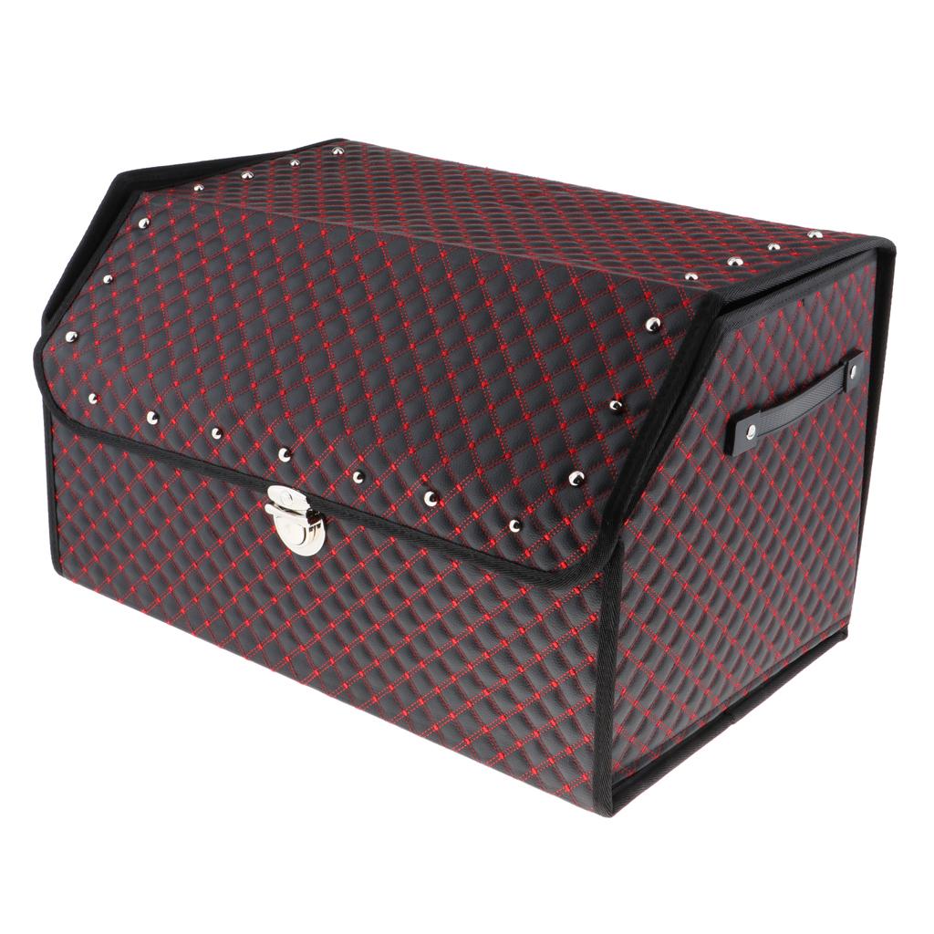 PU Leather Car Trunk Organizer Box Storage Bag Foldable Cargo Storage Box