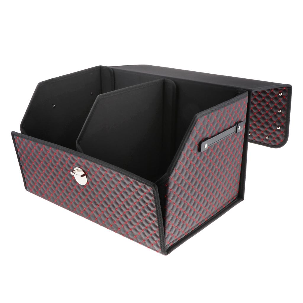 PU Leather Car Trunk Organizer Box Storage Bag Foldable Cargo Storage Box