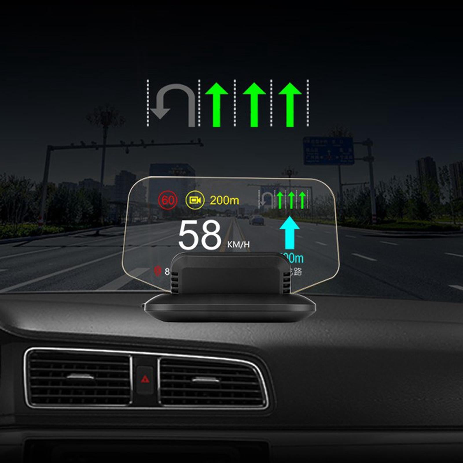 Car Digital HUD Head Up Display Speedometer w/ Clock For Tesla Model 3