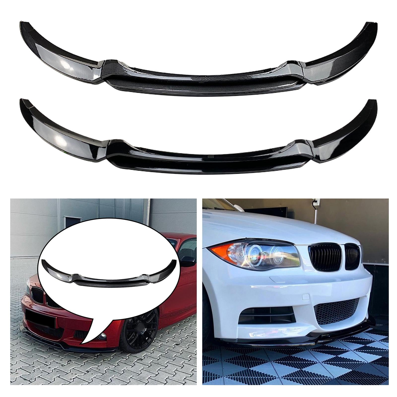 Front Bumper Splitter Lip Body Kit Black for BMW 1 Series E82 E88 Carbon Fiber