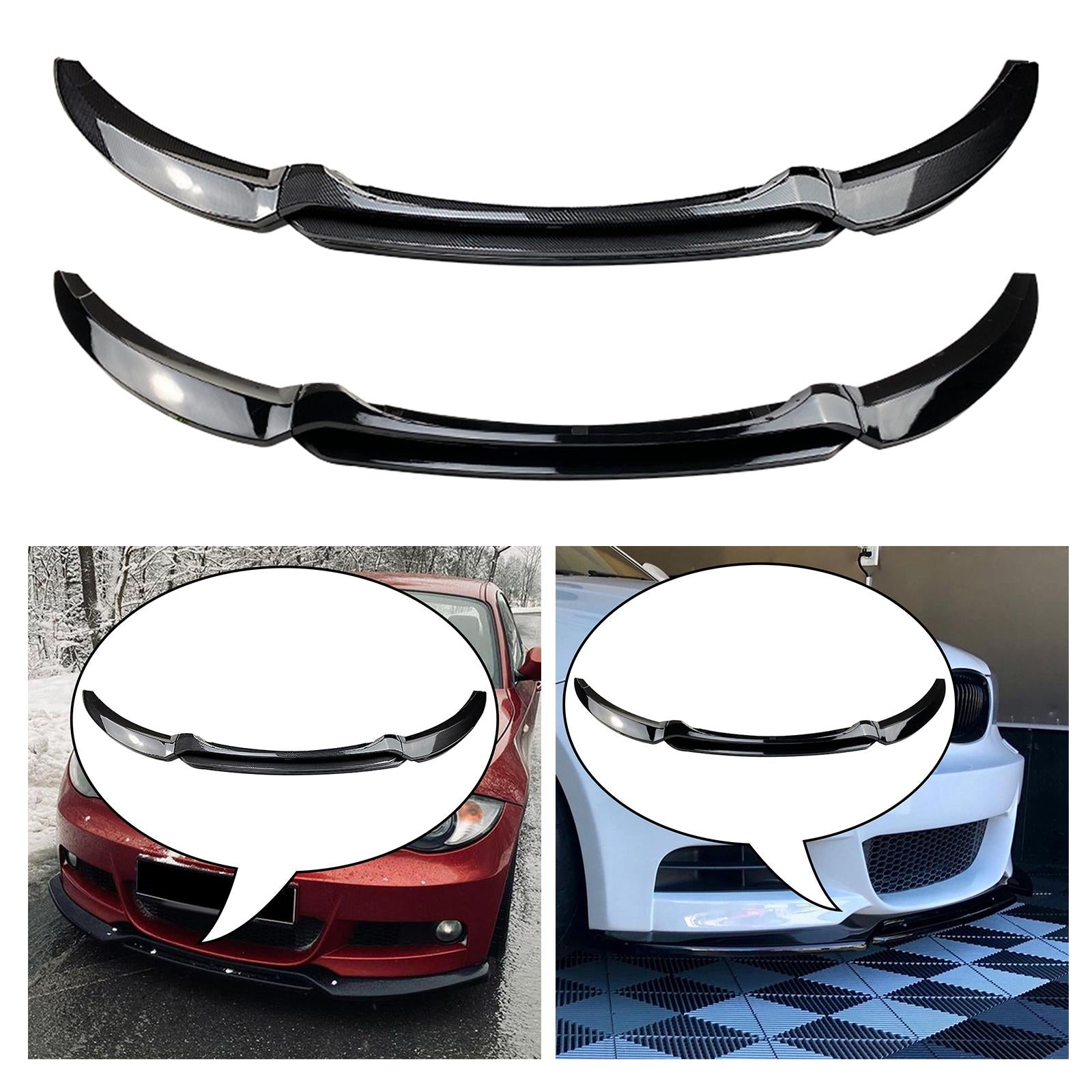 Front Bumper Splitter Lip Body Kit Black for BMW 1 Series E82 E88 Carbon Fiber