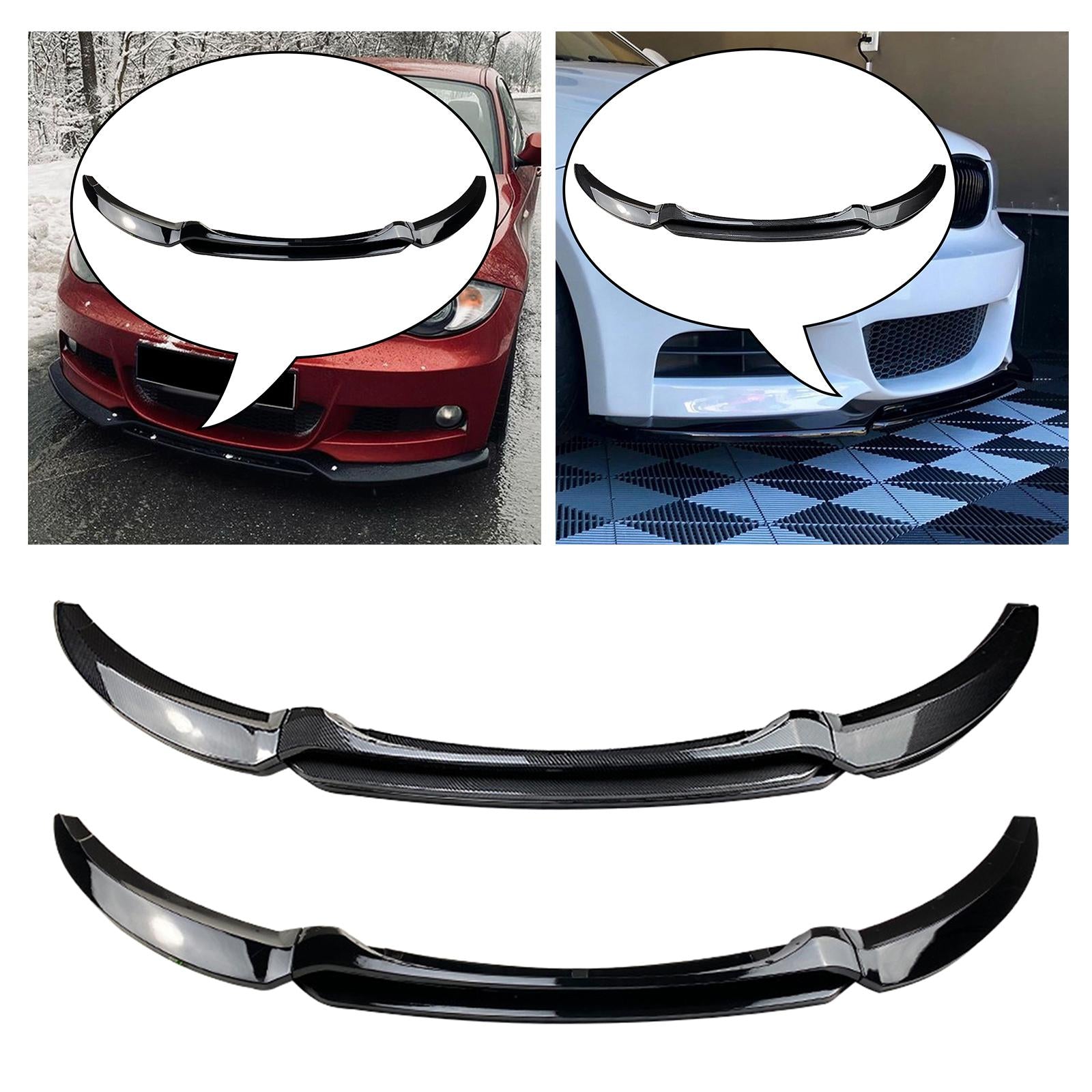 Front Bumper Splitter Lip Body Kit Black for BMW 1 Series E82 E88 Carbon Fiber