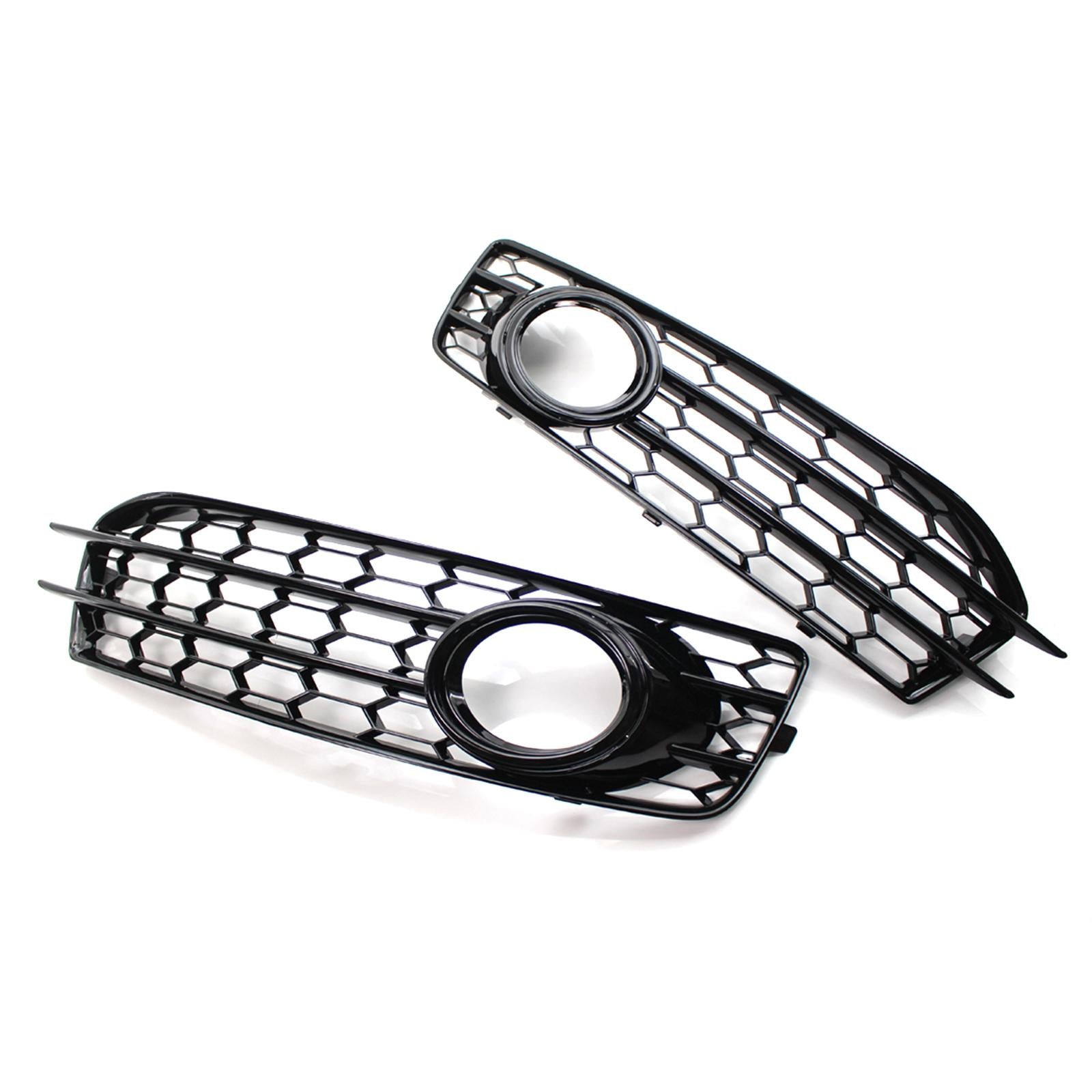 2Pcs Front Bumper Fog Light Grill 8P0807682Q for Audi A3 8P S-Line Black