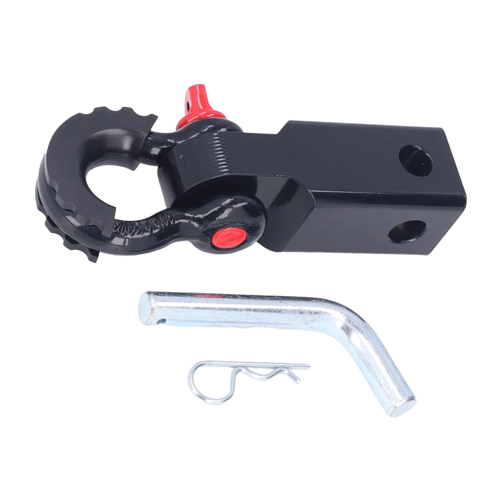 Shackle Hitch Receiver Durable Spare with Hitch Pin for Trailer SUV Car Black Red