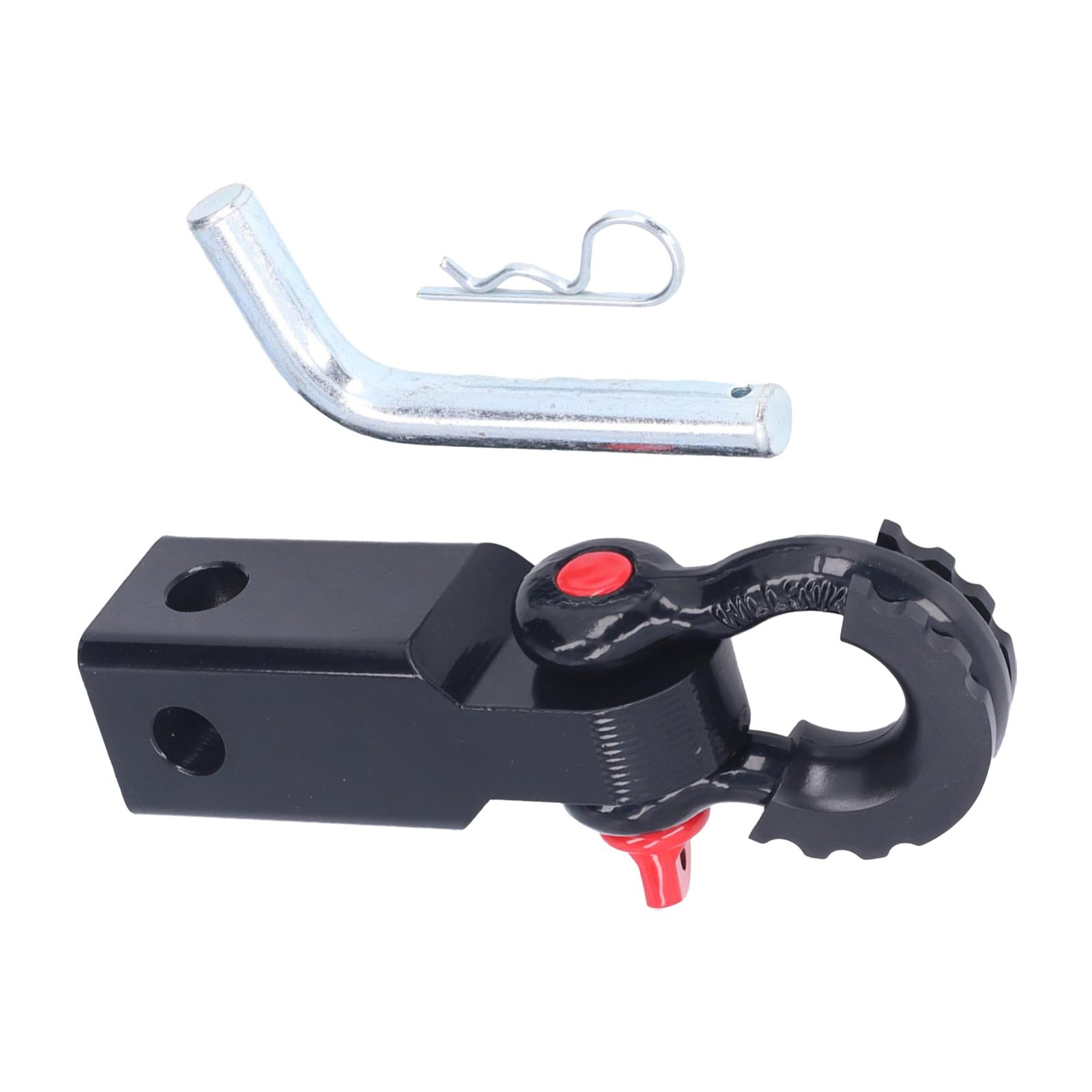 Shackle Hitch Receiver Durable Spare with Hitch Pin for Trailer SUV Car Black Red