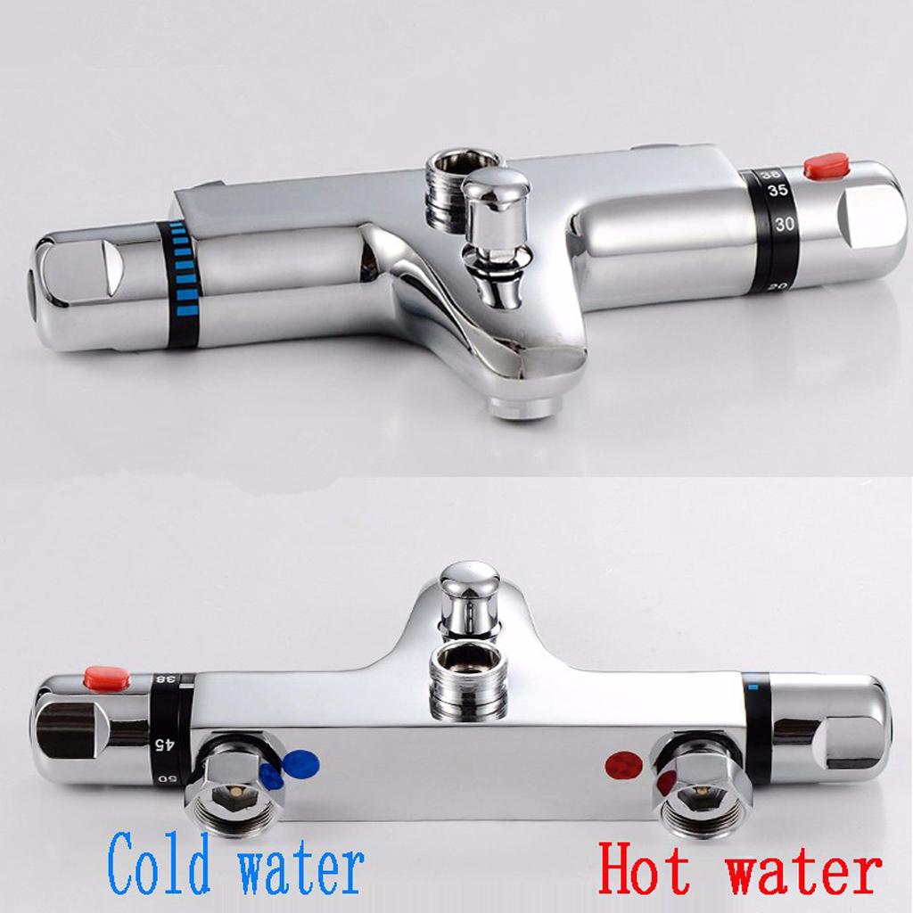 3/4 Wall Mounted Chrome Thermostatic Bath Shower Valve Control Mixer Tap