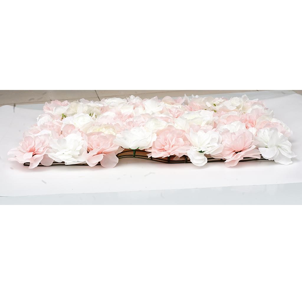 6 Pieces Artificial Flower Wall Panel Wedding Venue Flower Decor Pink