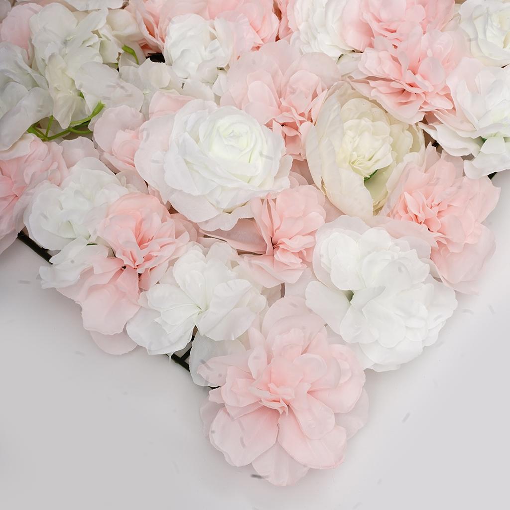 6 Pieces Artificial Flower Wall Panel Wedding Venue Flower Decor Pink