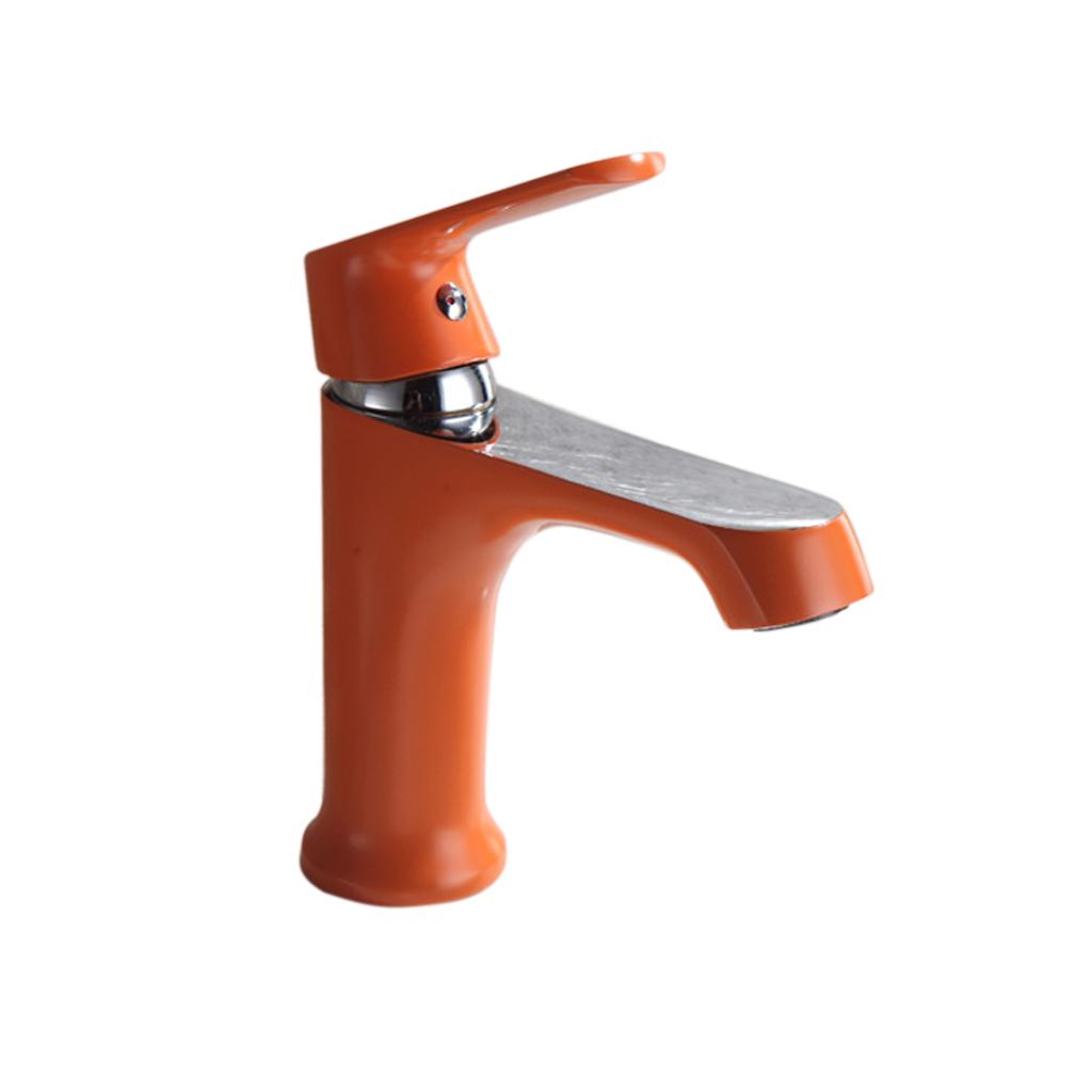 Bathroom Basin Mixer Faucet Single Lever Hot& Cold Tall Sink Mono Tap Orange