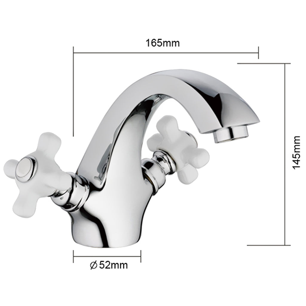 Bathroom Basin Mixer Faucet Single Spout Hot & Cold  Water Tap Double Lever