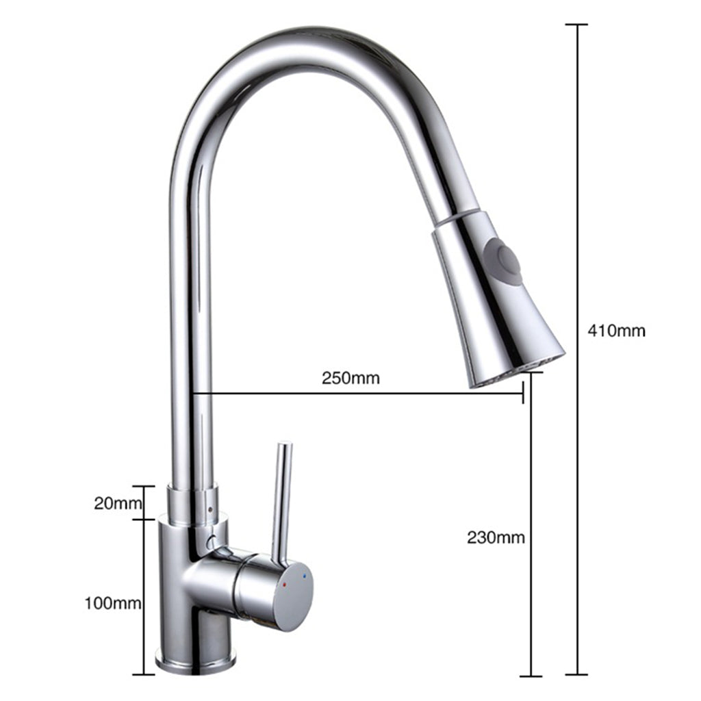 Single Handle Pull Out Kitchen Faucet with Sprayer #3 Bright Pattern