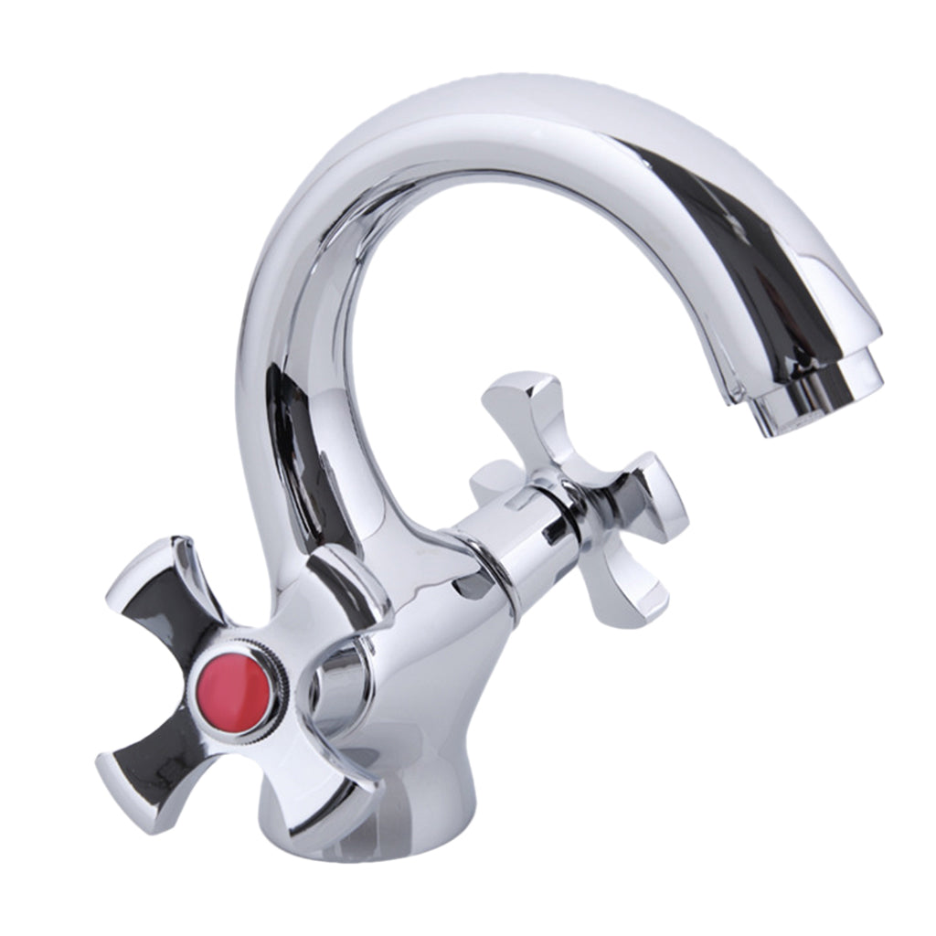 Bathroom Basin Mixer Faucet Single Spout Hot Cold  Water Tap Double Lever #4