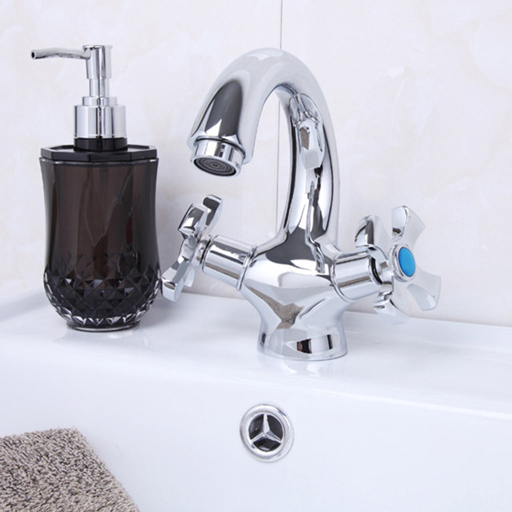 Bathroom Basin Mixer Faucet Single Spout Hot Cold  Water Tap Double Lever #4