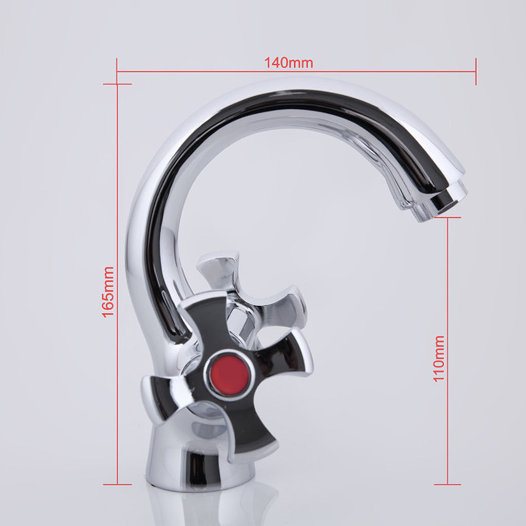 Bathroom Basin Mixer Faucet Single Spout Hot Cold  Water Tap Double Lever #4