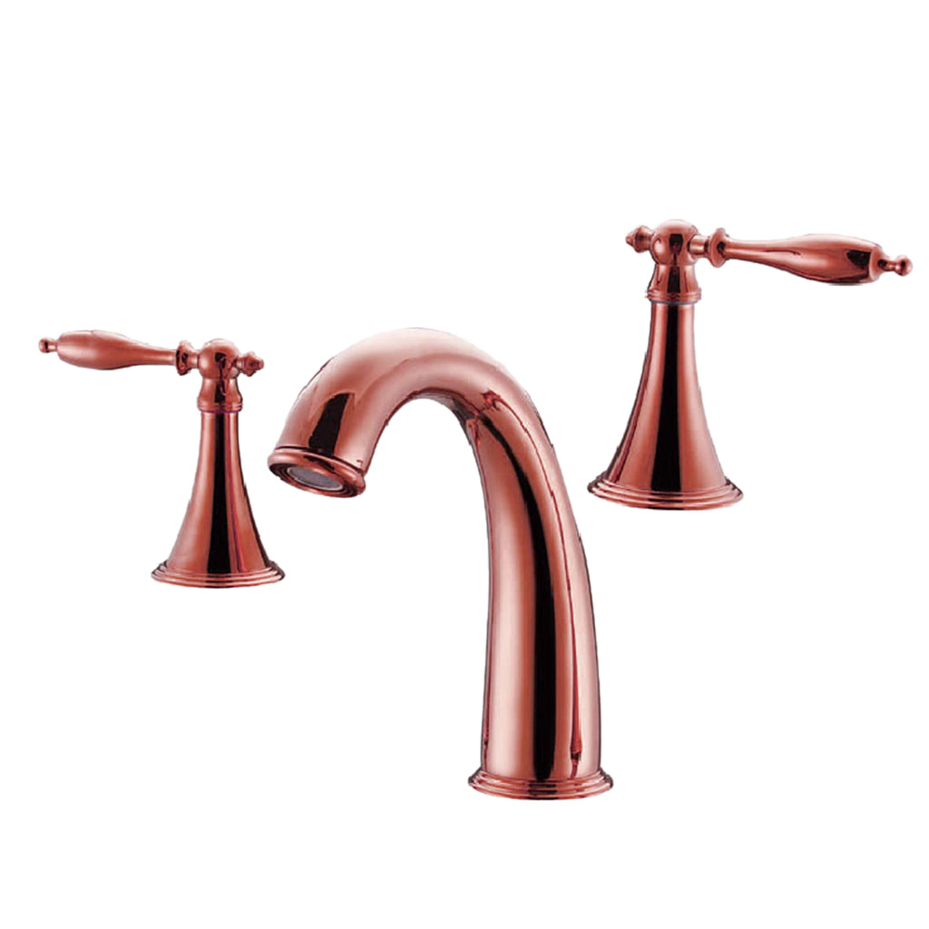 Antique Copper Widespread Water Faucet Bathtub Basin Mixer Tap NEW Rose Gold