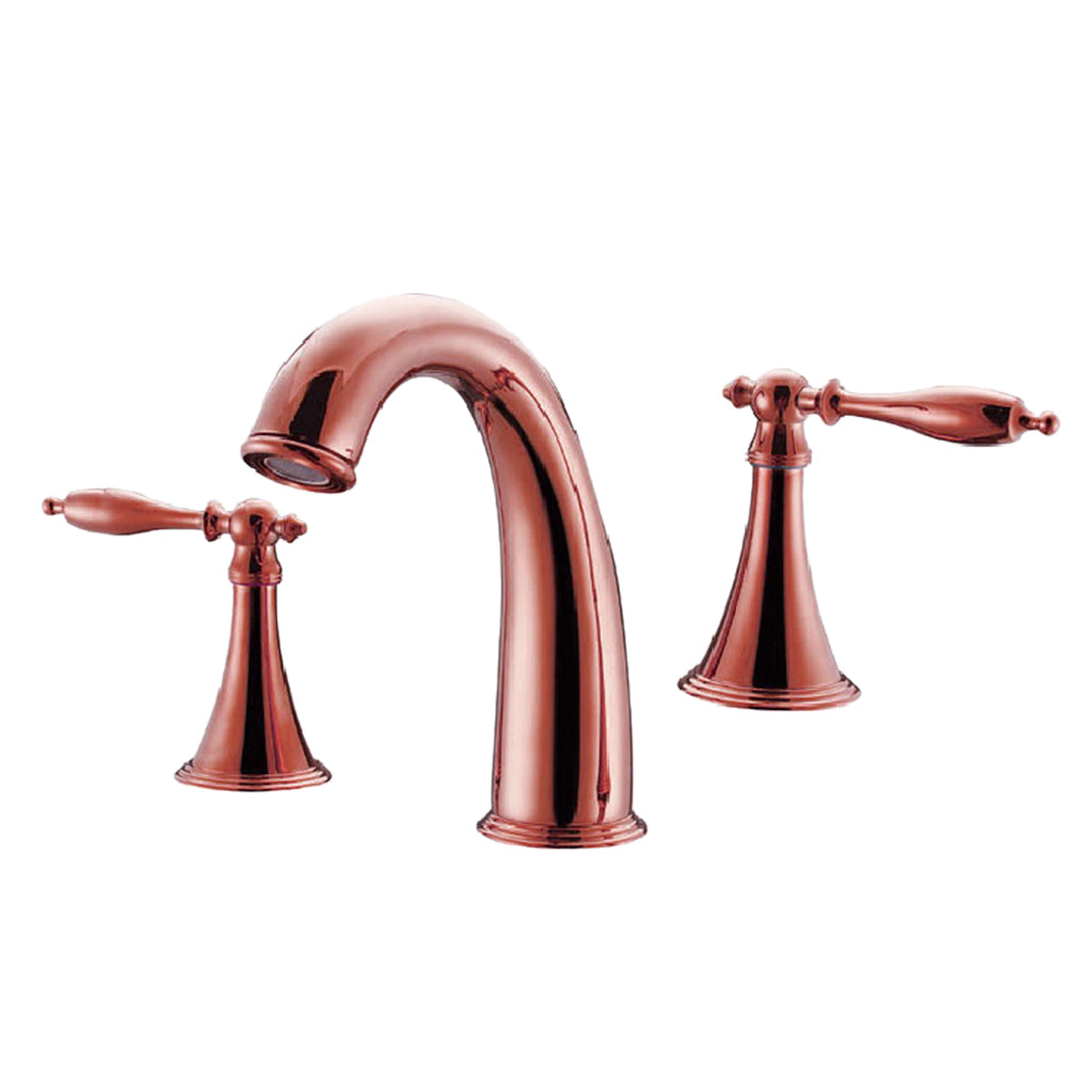 Antique Copper Widespread Water Faucet Bathtub Basin Mixer Tap NEW Rose Gold