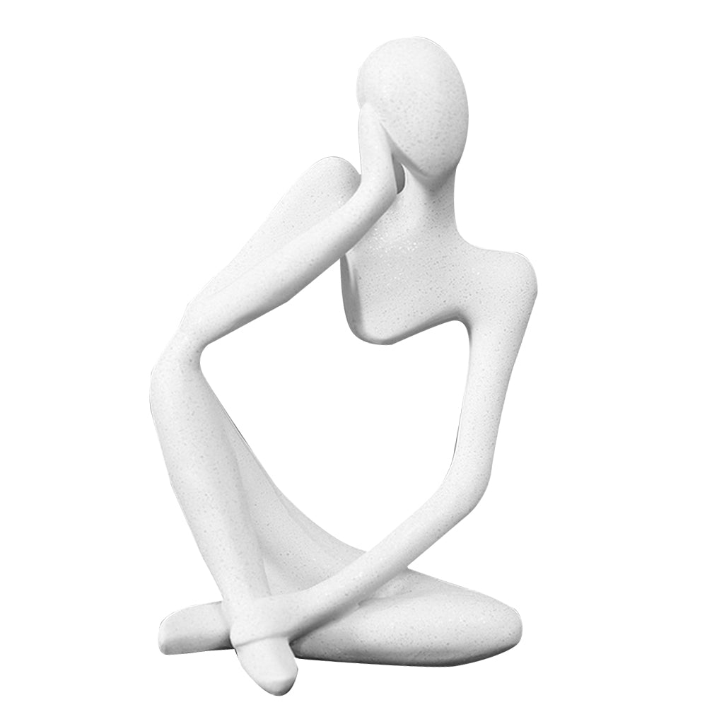 3Pcs Abstract White Sandstone Human Figurines Statue Sculpture Home Decor