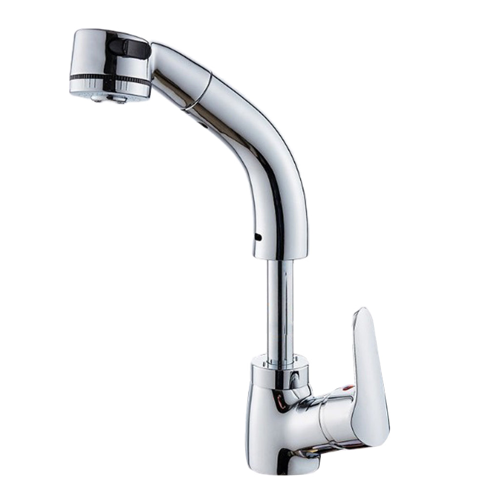 Single Handle Kitchen Faucet Pull Down 360 Degree Swivel Spray Head  Silver