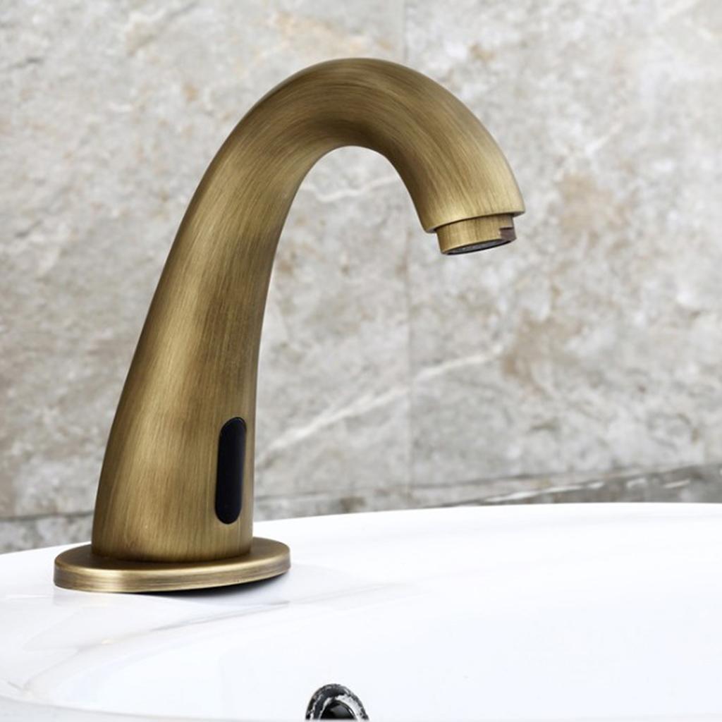 Vintage Brass Auto Faucet Infrared Sensor Water Tap Handsfree Faucet for Bathroom Kitchen Basin Sin Tub