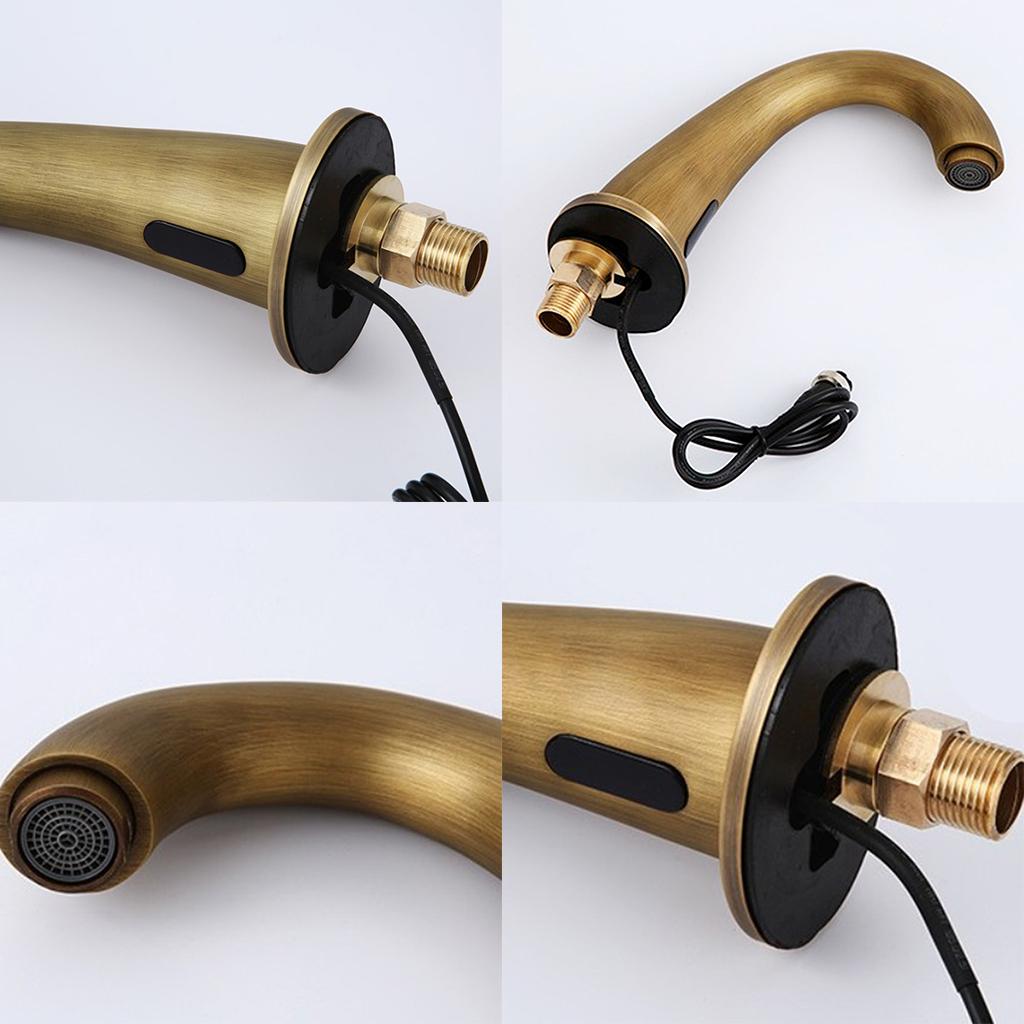 Vintage Brass Auto Faucet Infrared Sensor Water Tap Handsfree Faucet for Bathroom Kitchen Basin Sin Tub